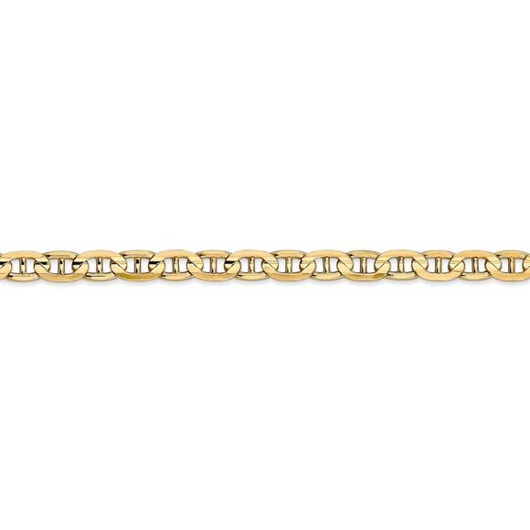 4.5mm, 14k Yellow Gold, Solid Concave Anchor Chain Necklace, 18 Inch - Picture 4 of 8